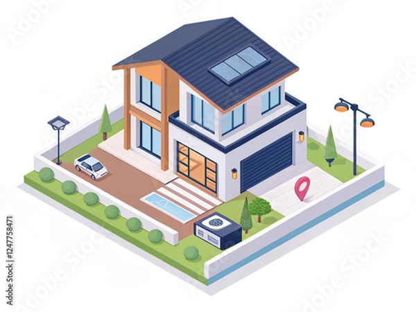 Fototapeta vector isometric of house