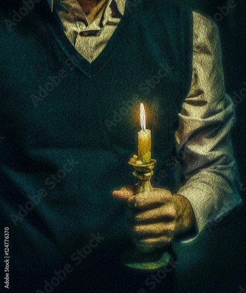 Obraz Man with a candle