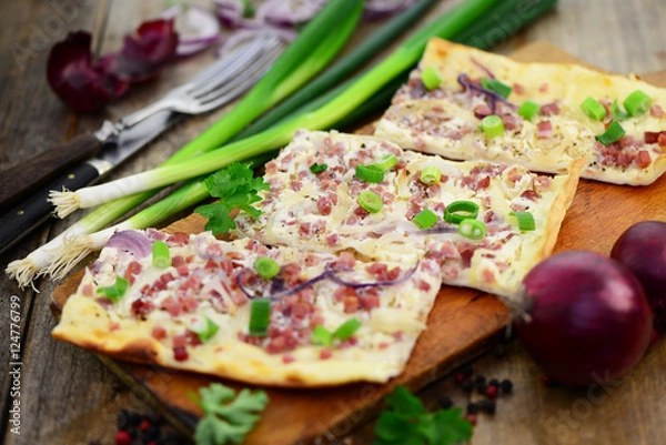 Obraz Cebula Tarte flambée