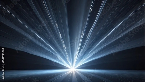 Fototapeta 2. **Light Ray on a Black Background - Close-Up View**