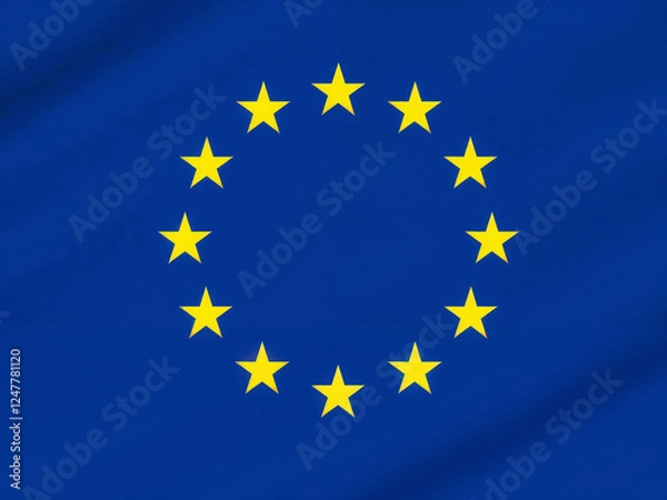 Obraz European Union flag displays twelve stars on blue symbolizing unity and identity of Europe