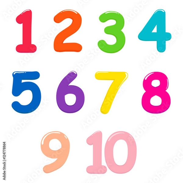 Obraz Colorful bright numbers for children from one to ten