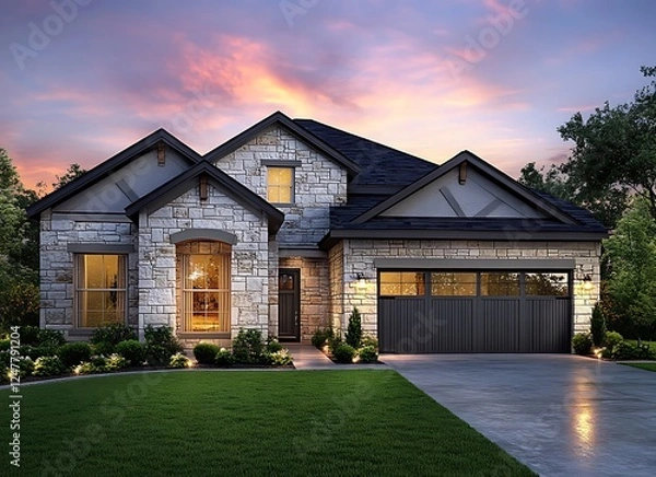 Obraz Front view of a beautiful home in San Antonio