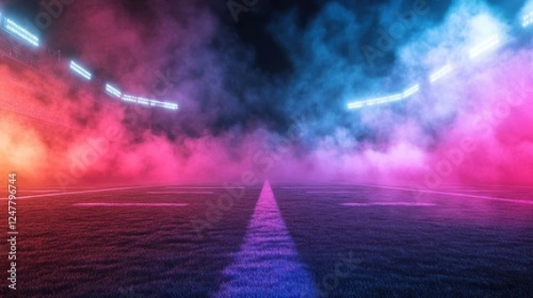 Obraz Neon Stadium Field Night Game Background