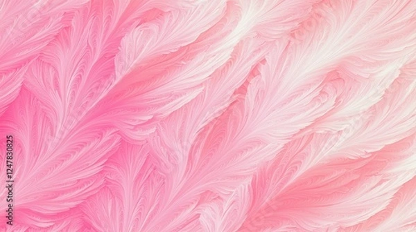 Fototapeta Neon Pink Cosmic Butterfly Wing - Ultra-Detailed Angular Fractal Pattern in Cinematic Image