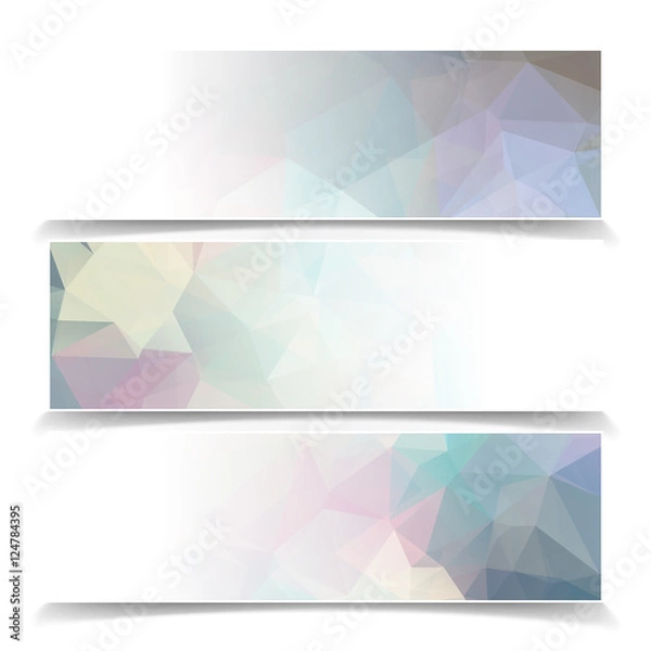 Fototapeta Abstract set vector banners with Modern Triangular Polygonal pat