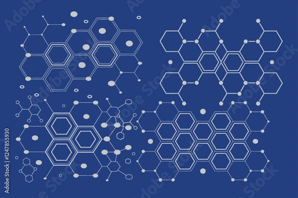 Obraz  Futuristic Hexagonal Molecular Technology Abstract Vector Background.