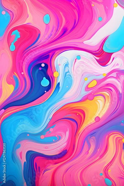 Obraz abstract white alchemy liquid pattern bright neon colors pattern graphics poster background