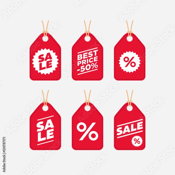 Fototapeta Sale label tag flat style collection