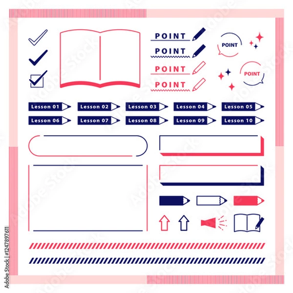 Obraz オシャレなフレーム枠・ポイント素材セット