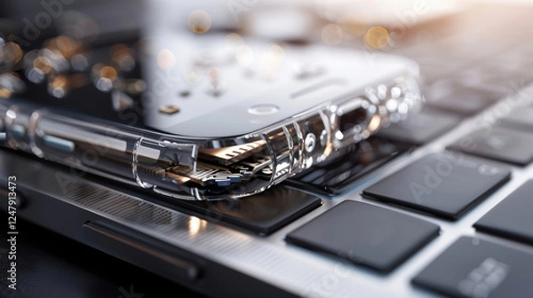 Fototapeta Electronics: Plastic components in electronics are essential for protecting sensitive parts in smartphones, computers, and more, ensuring durability and longevity.
