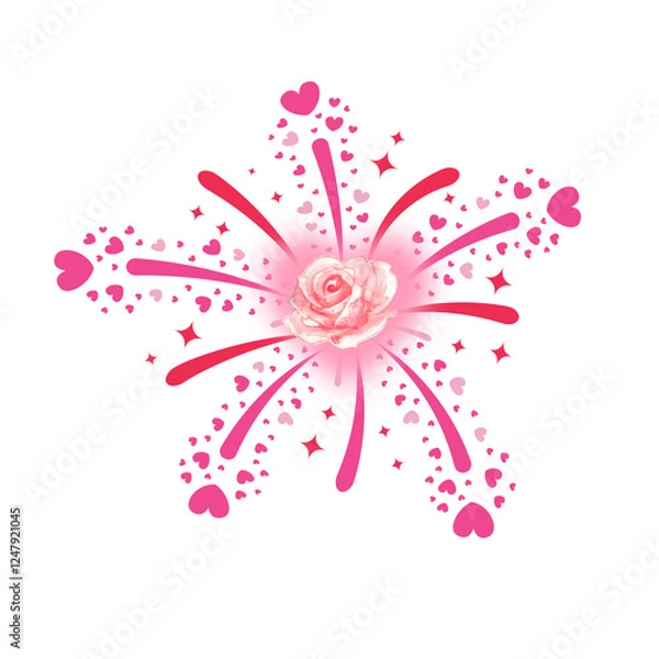 Fototapeta A Valentine's Day Heart Fireworks
