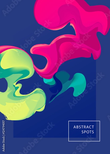 Fototapeta Abstract spots. Liquid ink. Modern style trends. Background for