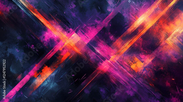 Fototapeta エネルギッシュなネオンストローク6