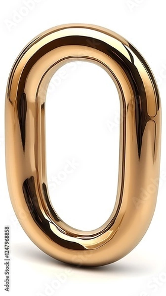 Obraz Gold Number Zero Isolated on White