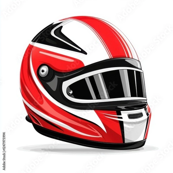 Obraz Exciting racing helmet design motorsport event graphic art digital environment close-up viewpoint thrill concept