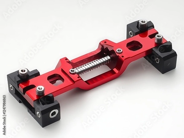 Fototapeta Red precision mounting hardware, studio shot