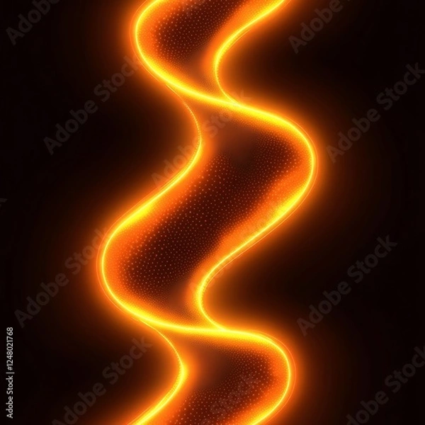 Fototapeta Abstract glowing orange spiral on dark background