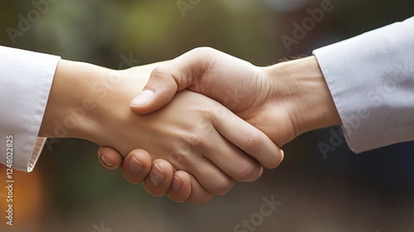 Fototapeta Referral marketing banner. Business strategy of affiliate program and partnership. Vector landing page with flat illustration of mobile phone with woman with megaphone refer friends