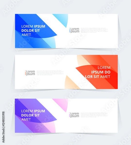 Obraz Geometric banner design with Vector presentation template.