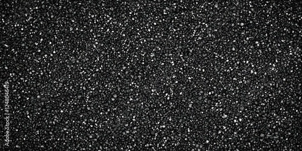 Fototapeta Dark Black Gravel Texture with Small Shiny Pebbles, Rough Stone Surface, and Natural Rocky Background for Design