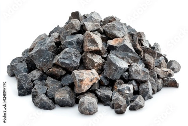 Fototapeta A pile of rocks on a white surface