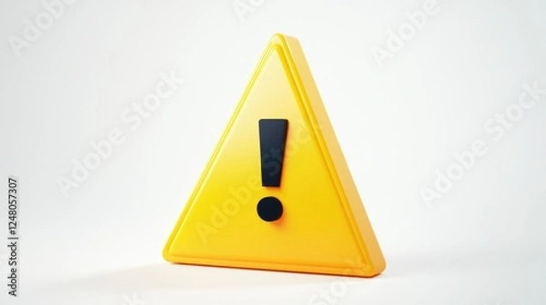 Fototapeta Yellow Warning Triangle with Exclamation Point