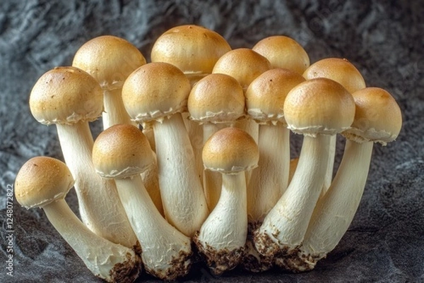 Obraz Group of mushrooms siting on a table