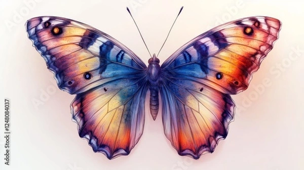 Fototapeta Symmetrical Delicacy: Ethereal Butterfly Artwork with Clean Lines