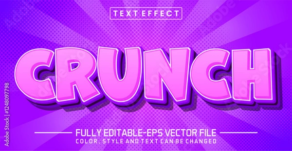 Fototapeta Crunch font Text effect editable