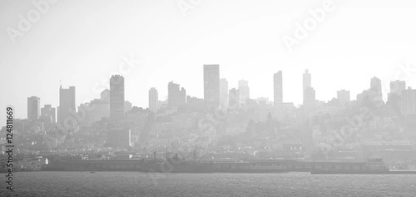 Obraz sf skyline bw pano