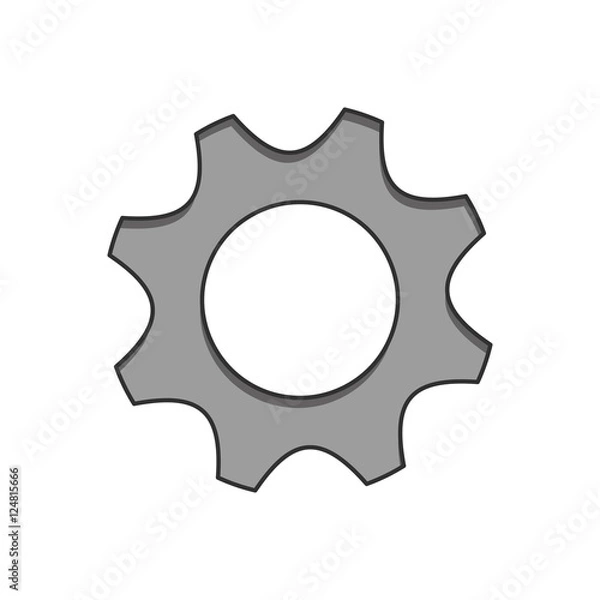 Fototapeta Gear icon. Machine part technology industry and wheel theme. Isolated design. Vector illustration