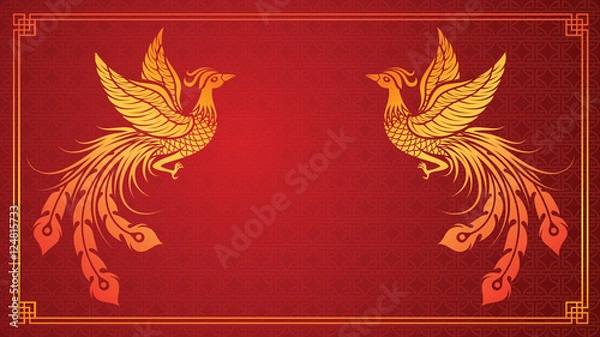 Fototapeta Chinese phoenix template