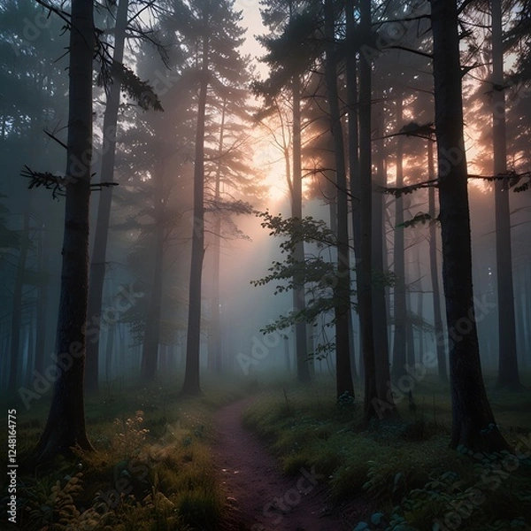 Obraz sunrise in the forest