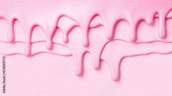 Obraz Pink paint dripping on pink background
