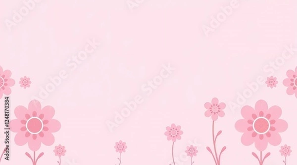 Obraz Simple pink flower design background