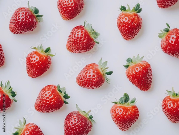 Fototapeta Strawberries on white background