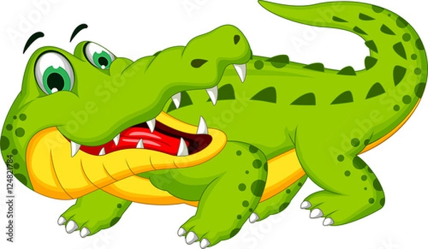 Fototapeta funny crocodile cartoon posing