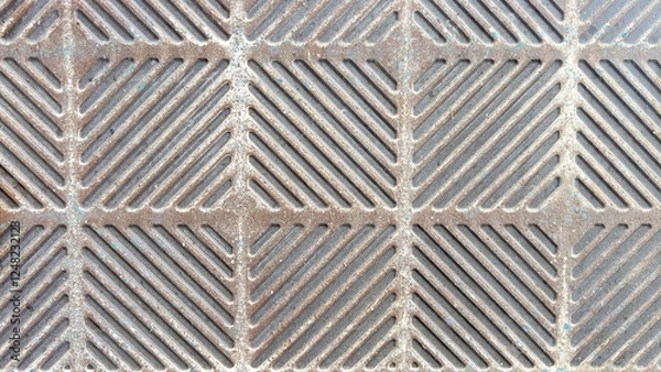 Obraz Tile walkway, rough texture with diagonal lines in square shape, tile background, abstract background.