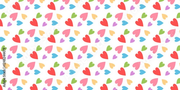 Fototapeta Love Heart Colorful Pattern, Heart Pastel for Backgroud, Cute Romantic Hearts Wallpaper Print, Valentine's Day Holiday Backdrop Heart Texture, Romantic Wedding Design