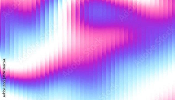 Fototapeta Fractal Glass Gradient Texture. Reed vertical lines patterned glass, overlay with transparent background. Universal blue purple background stylish gradient
