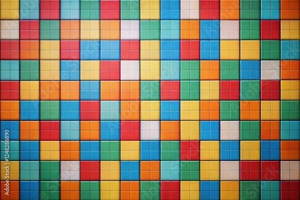Fototapeta Abstract Geometric Color Block Grid Wallpaper Texture - High Resolution Stock Photo