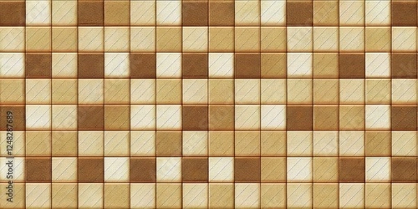 Fototapeta Classic Square Grid Wallpaper Texture - Seamless Pattern Background for Design Projects