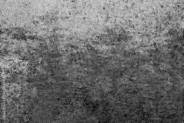Fototapeta vintage distressed halftone dot background pattern, pop art texture, grunge black printer ink raster dots transparent overlay. Retro comic book or print making creative concept backdrop