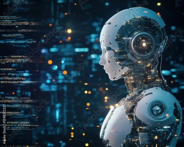 Fototapeta Students working with an AI model to develop ethical frameworks for responsible AI usage