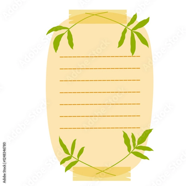 Obraz Sticky Note with Leaf Decoratioon