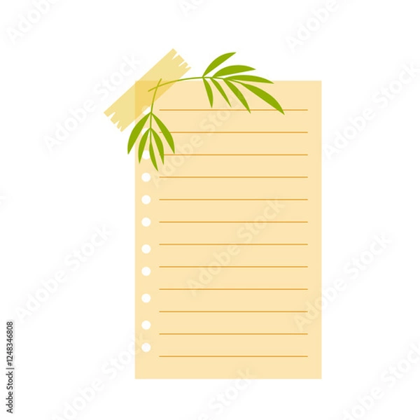 Obraz Sticky Note with Leaf Decoratioon