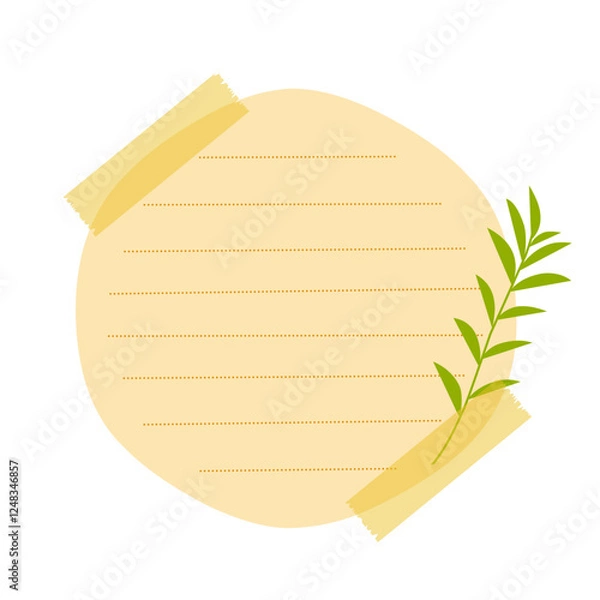 Obraz Sticky Note with Leaf Decoratioon