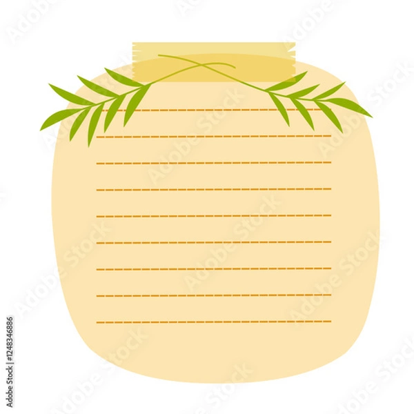 Obraz Sticky Note with Leaf Decoratioon