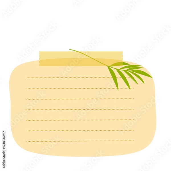 Obraz Sticky Note with Leaf Decoratioon